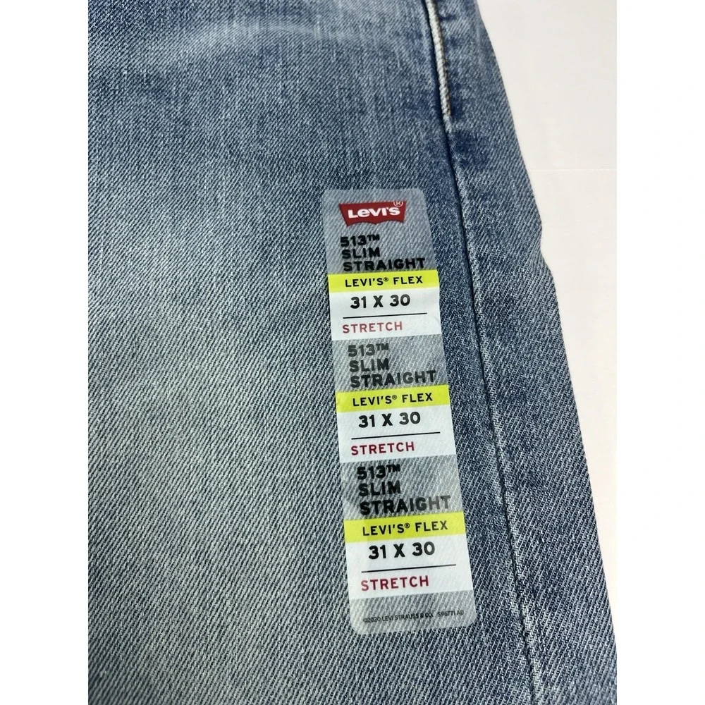 NEW Levis 513 Flex Jeans 31x30 Slim Straight Fit Style #08513-0933